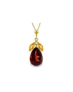 6.5 Carat 14K Gold Fortunato Garnet Citrine Necklace