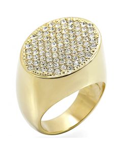 Ring Brass Gold Top Grade Crystal Clear