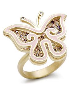 Ring Brass Matte Gold AAA Grade CZ Multi Color