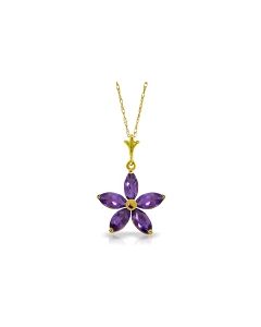 1.4 Carat 14K Gold Tendency To Love Amethyst Necklace