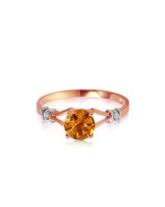 1.02 Carat 14K Rose Gold Cathy Citrinediamond Ring