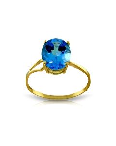 2.2 Carat 14K Gold Party Themed Blue Topaz Ring