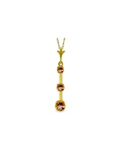 1.25 Carat 14K Gold Ray Of Hope Citrine Necklace