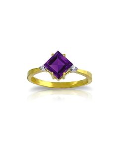 1.77 Carat 14K Gold Triggering Purple Amethyst Diamond Ring