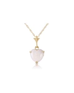 0.65 Carat 14K Gold Necklace Natural Heart Opal