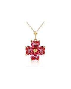 3.8 Carat 14K Gold Orchid Love Pink Topaz Necklace