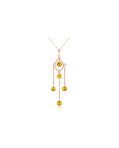 14K Rose Gold Citrine Jewelry Class Platinum Necklace