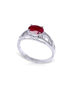 1.15 Carat 14K White Gold Filigree Ring Natural Ruby