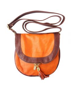 Tarsilla leather shoulder bag - Orange/Brown