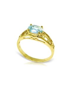 1.15 Carat 14K Gold Filigree Ring Natural Aquamarine