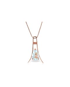 14K Rose Gold Natural Aquamarine Necklace Jewelry