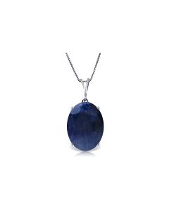 8.5 Carat 14K White Gold Necklace Natural Oval Sapphire