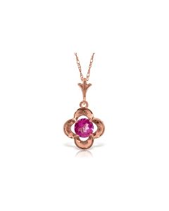 14K Rose Gold Pink Topaz Necklace Jewelry Series Royal
