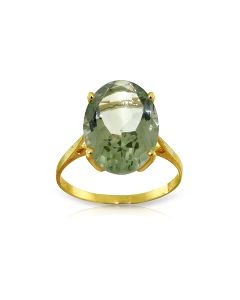 7.55 Carat 14K Gold Ring Natural Green Amethyst