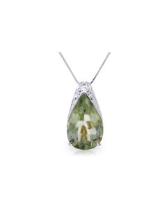 5 Carat 14K White Gold Lash And Astonish Green Amethyst Necklace