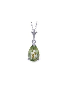 1.5 Carat 14K White Gold Petale Green Amethyst Necklace