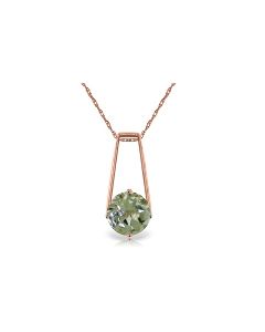 1.45 Carat 14K Rose Gold Lullaby Green Amethyst Necklace