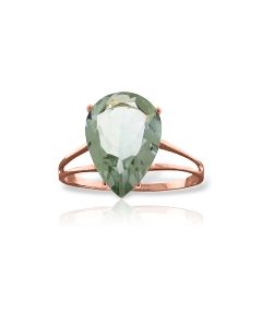 5 Carat 14K Rose Gold Sensuality Green Amethyst Ring