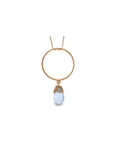 14K Rose Gold Briolette Blue Topaz Necklace Jewelry Royal