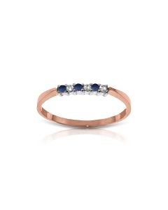 0.11 Carat 14K Rose Gold Love Band Sapphire Diamond Ring