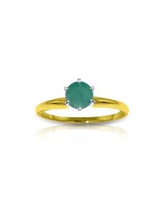 0.65 Carat 14K Gold Solitaire Ring Natural Emerald
