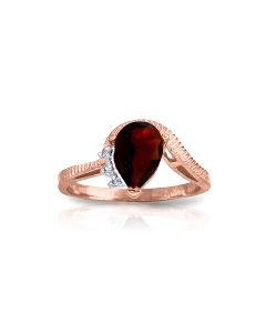 1.52 Carat 14K Rose Gold Azur Garnet Diamond Ring
