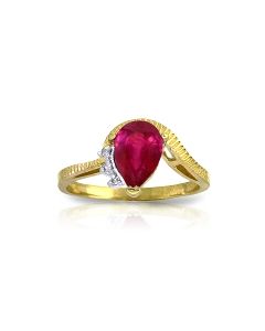 1.52 Carat 14K Gold Hit The Trend Ruby Diamond Ring