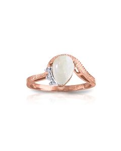 0.79 Carat 14K Rose Gold Azur Opal Diamond Ring