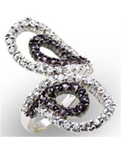 Ring 925 Sterling Silver High-Polished AAA Grade CZ Amethyst