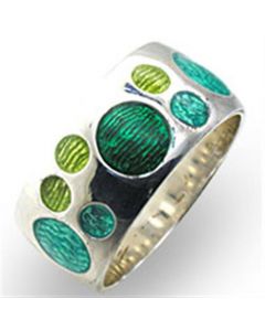 Ring 925 Sterling Silver High-Polished Epoxy Multi Color