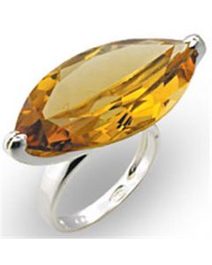 Ring 925 Sterling Silver High-Polished AAA Grade CZ Citrine