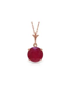 2.25 Carat 14K Rose Gold Single Round Ruby Necklace