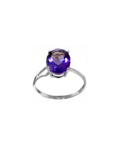 2.2 Carat Sterling Silver Ring Natural Oval Amethyst