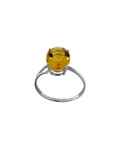 2.2 Carat Sterling Silver Ring Natural Oval Citrine