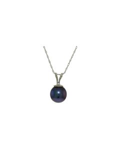 2 Carat Sterling Silver Necklace Natural Black Pearl