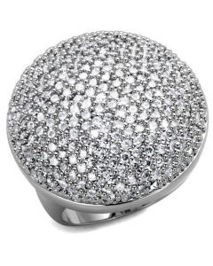 Ring Brass Rhodium AAA Grade CZ Clear