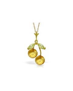 1.45 Carat 14K Gold Summer Love Citrine Peridot Necklace