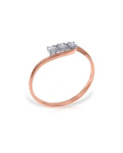 14K Rose Gold Ring 0.15 Carat Natural Diamond Gemstone