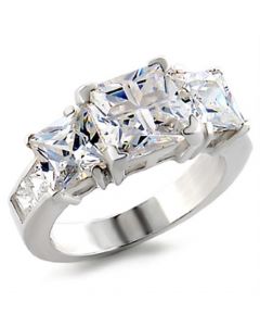 Ring 925 Sterling Silver High-Polished AAA Grade CZ Clear