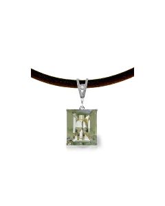 6.51 Carat 14K White Gold Mind Of Lightness Green Amethyst Diamond Necklace