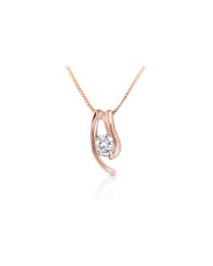 14K Rose Gold Necklace w/ Natural 0.15 Carat Diamond