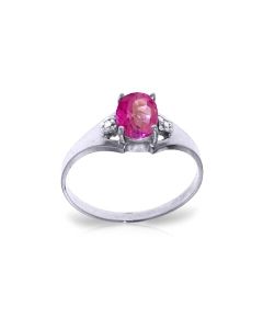 0.76 Carat 14K White Gold Flip And Direct Pink Topaz Diamond Ring