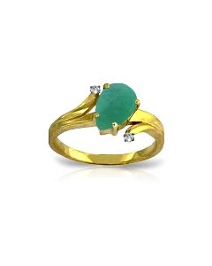 1.01 Carat 14K Gold Ring Diamond Emerald