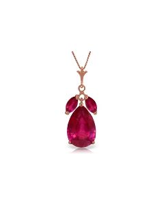 14K Rose Gold Necklace w/ Rubies