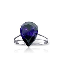 4.65 Carat 14K White Gold Exclamation Mark Sapphire Ring