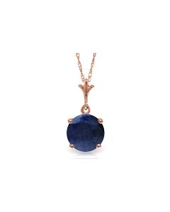 1.65 Carat 14K Rose Gold Single Round Sapphire Necklace