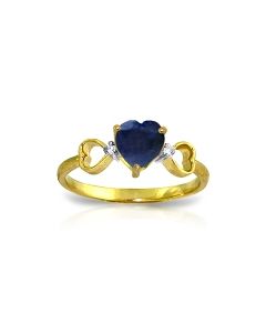 1.01 Carat 14K Gold Beauty Classes Sapphire Diamond Ring