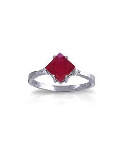 1.46 Carat 14K White Gold Discover The Way Ruby Diamond Ring