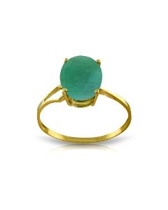 2.9 Carat 14K Gold Rhapsody In Green Emerald Ring