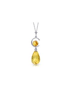5.5 Carat 14K White Gold Accentuate Citrine Necklace